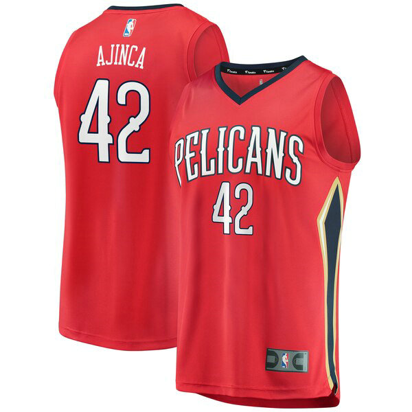 Camiseta Alexis Ajinca 42 New Orleans Pelicans Statement Edition Rojo Hombre
